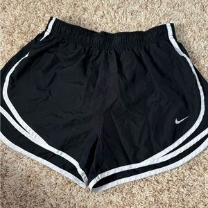 Nike Women's Black and White Athletic Shorts
